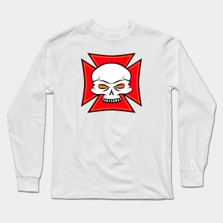 Skull With Red Cross Long Sleeve T-Shirt